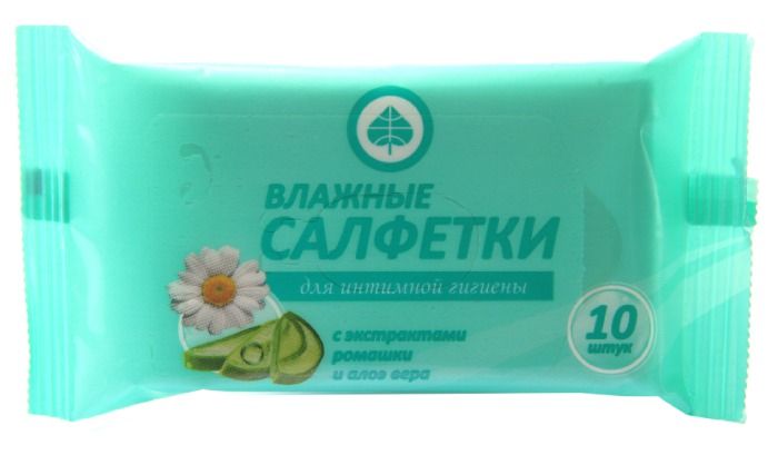 фото упаковки Салфетки влажные для интимной гигиены ромашка алоэ