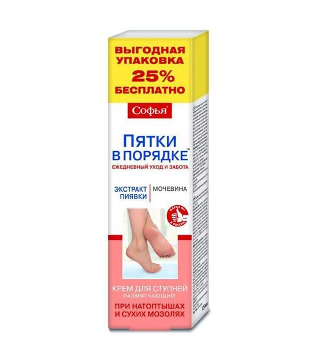 фото упаковки Софья крем для ступней с экстрактом пиявки и мочевиной