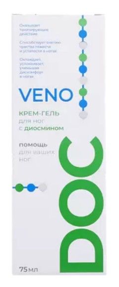 VENO DOC Крем-гель для ног с диосмином, крем-гель, 75 мл, 1 шт.