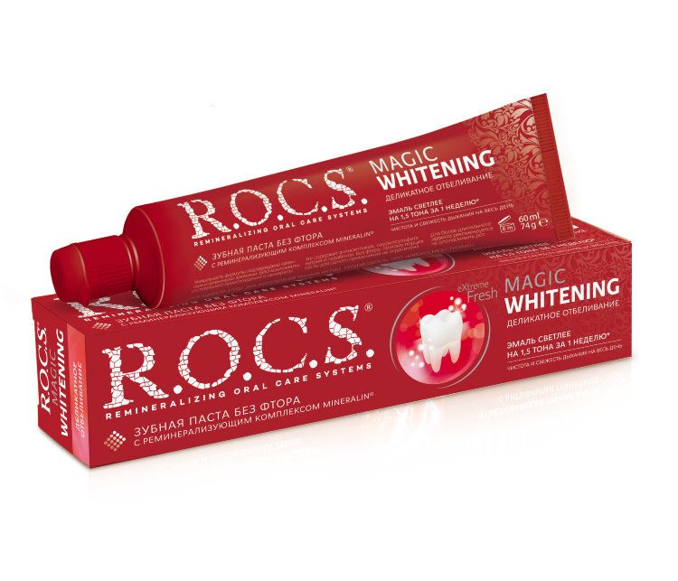 фото упаковки ROCS Зубная паста Волшебное отбеливание