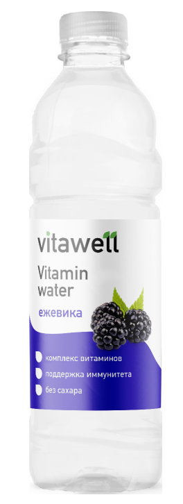 фото упаковки Vitawell Напиток с витаминами слабогазированный ежевика
