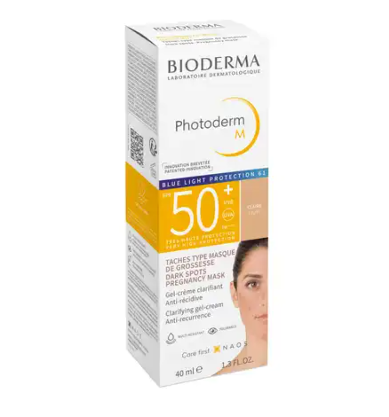 Bioderma Photoderm М Крем-гель солнцезащитный SPF50+, светлый оттенок, крем-гель, для чувствительной кожи с гиперпигментацией, 40 мл, 1 шт.