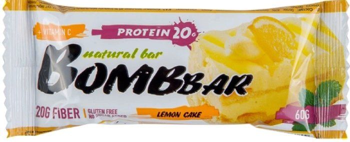 фото упаковки Bombbar батончик протеиновый Лимонный торт