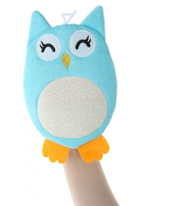 Roxy-kids Махровая мочалка-рукавичка Baby Owl, 1 шт.