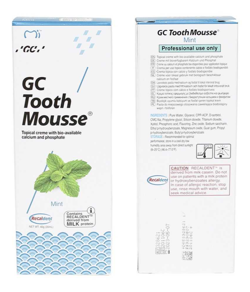 GC Tooth Mousse Зубной гель для восстановления и укрепления эмали, гель, мята, 40 г, 1 шт.