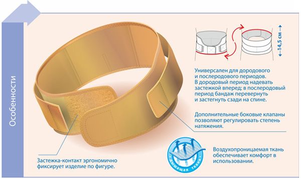 Бандаж эластичный для беременных, р. 3, арт. 0601, бандаж, бежевый, 1 шт.