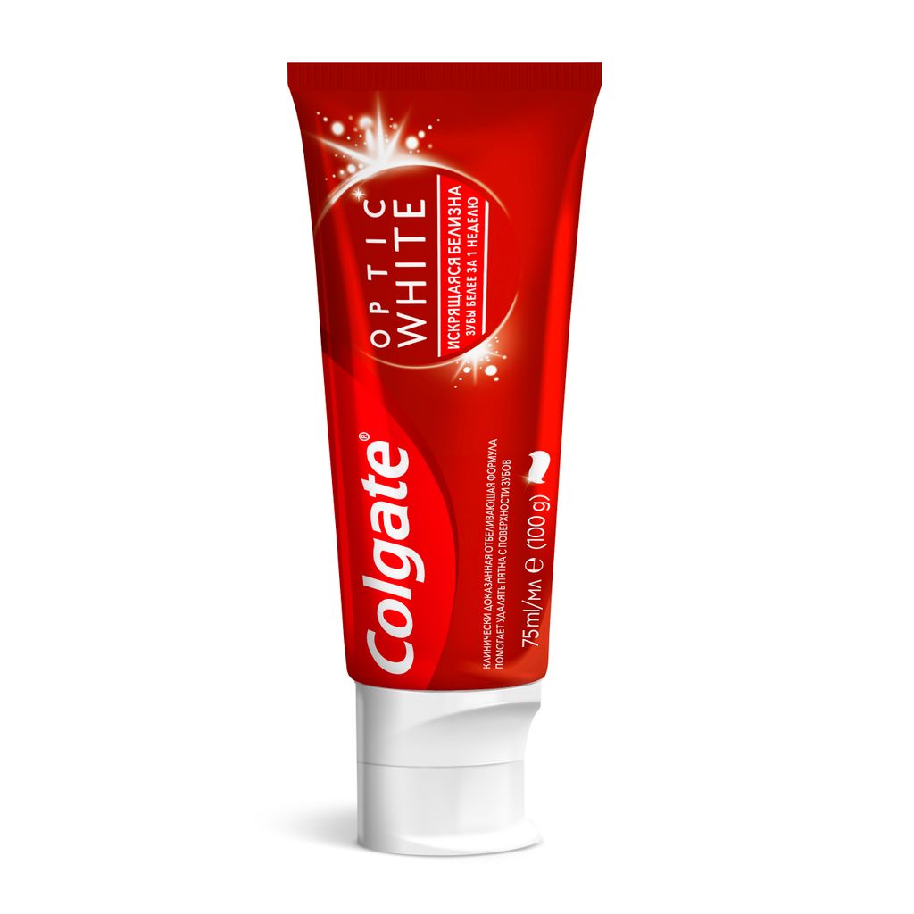 Colgate Паста зубная Optic White, Искрящаяся мята, 75 мл, 1 шт.