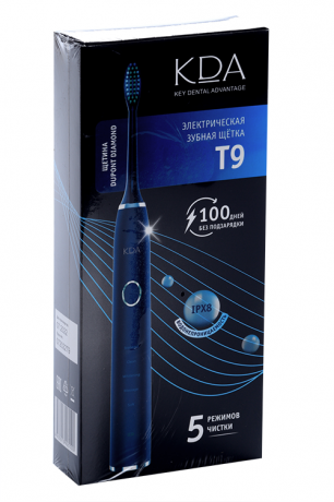 КДА электрическая зубная щетка Т9, щетка зубная электрическая, темно-синего цвета, 1 шт.