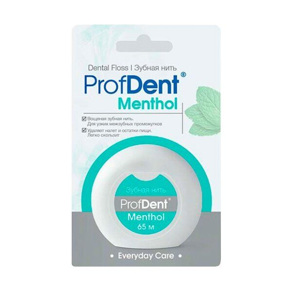 фото упаковки ProfDent Зубная нить с ментолом