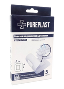 Pureplast повязка медицинская адгезивная, 5х7см, стерильная, 5 шт.