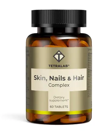 Tetralab Комплекс для кожи волос и ногтей, таблетки, покрытые оболочкой, 60 шт.