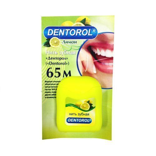 Dentorol нить зубная, 65 м, нить зубная, лимон, 1 шт.