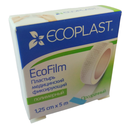 Ecoplast EcoFilm Пластырь медицинский фиксирующий полимерный, 1.25х500 см, пластырь, 1 шт.
