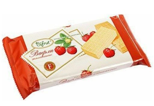 Bifrut Вафли земляничные, вафли, на фруктозе, 100 г, 1 шт.