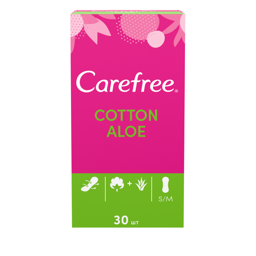 Carefree Cotton Feel Aloe прокладки ежедневные, прокладки ежедневные, 30 шт.