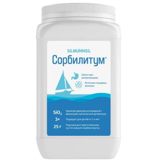 Silmunnsil Сорбилитум, порошок для приготовления суспензии для приема внутрь, 25 г, 1 шт.