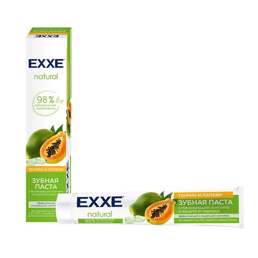 Exxe natural Зубная паста Таурин и папаин, паста зубная, 75 мл, 1 шт.