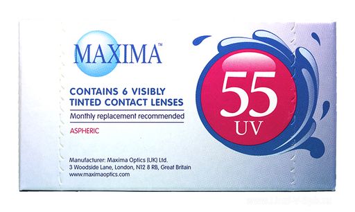 Maxima 55 UV Контактные линзы плановой замены, BC=8,6 d=14,2, D(-6.00), стерильно, 6 шт.