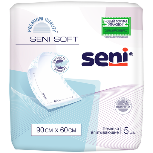 Пеленки впитывающие Seni soft, 60х90, 5 шт.