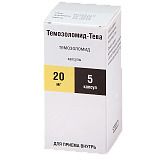 Темозоломид-Тева, 20 мг, капсулы, 5 шт.