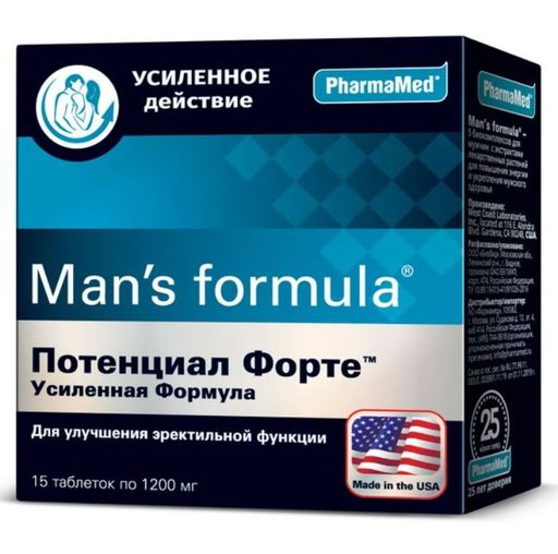 Man's formula Потенциал Форте Усиленная формула, 1200 мг, таблетки, 15 шт.