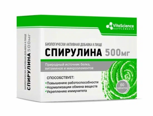 Vitascience Спирулина, таблетки, 60 шт.