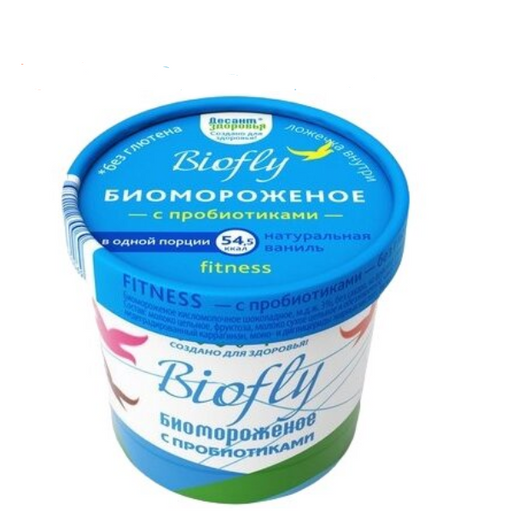 Biofly Биомороженое фитнес 3%, мороженое, стаканчик бумажный, 45 г, 1 шт.
