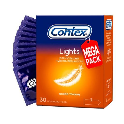 Презервативы Contex Lights, презервативы, особо тонкие, 30 шт.