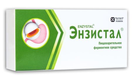 Энзистал, 4.5+6+0.3 тыс ФИП+25 мг+50 мг, таблетки, покрытые кишечнорастворимой оболочкой, 60 шт.