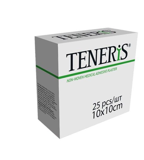 Teneris T-Pore Пластырь фиксирующий, 10х10см, пластырь, нетканая основа, 25 шт.