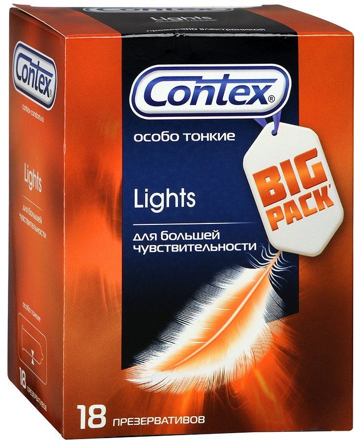 Презервативы Contex Lights, Презерватив, Особо Тонкие, 18 Шт.